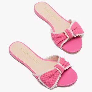 Kate Spade Pink Crochet Slide Sandals NEW